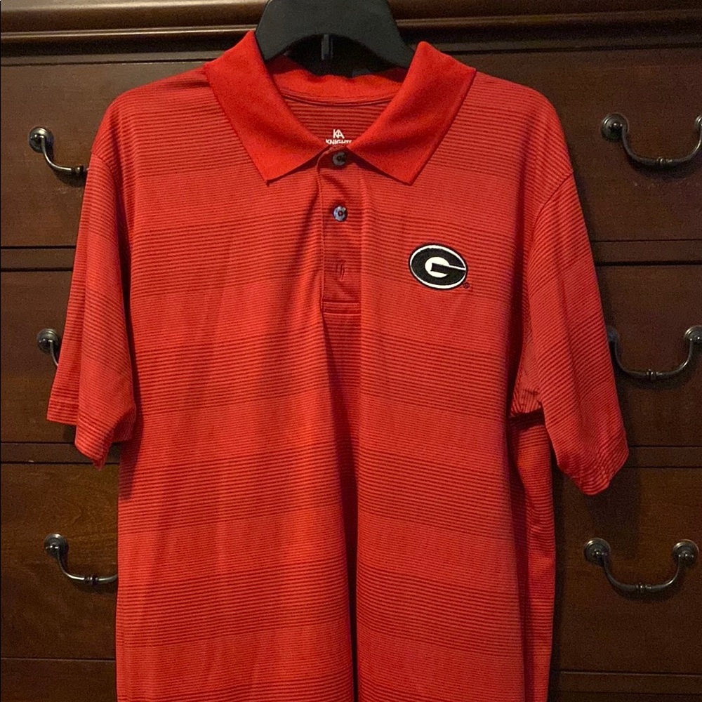 Knights Apparel Red Polo Shirt with Georgia Logo